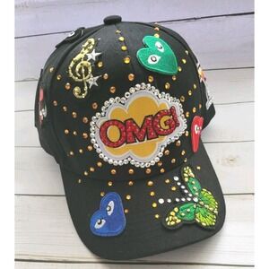 Custom‎ Trucker Hat w/patches and bling.
